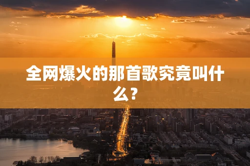 全网爆火的那首歌究竟叫什么？