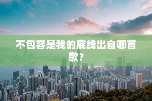 不包容是我的底线出自哪首歌？