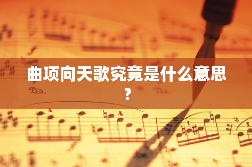 曲项向天歌究竟是什么意思？