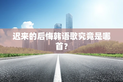 迟来的后悔韩语歌究竟是哪首？