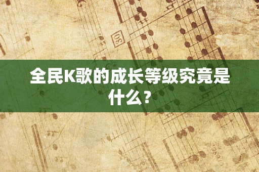 全民K歌的成长等级究竟是什么？