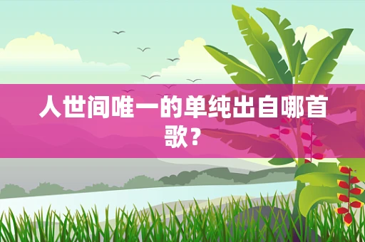 人世间唯一的单纯出自哪首歌？