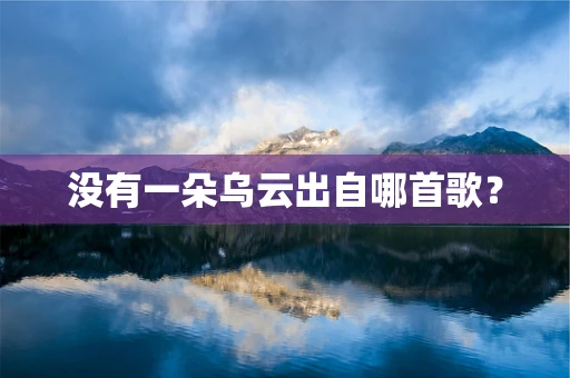 没有一朵乌云出自哪首歌？