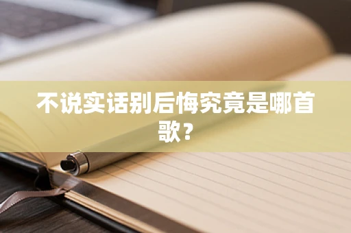 不说实话别后悔究竟是哪首歌？