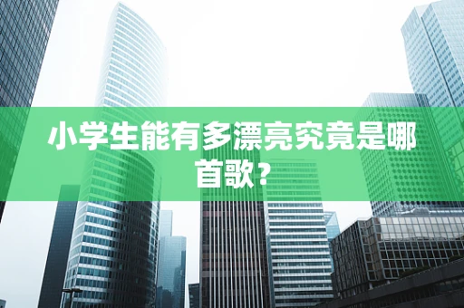 小学生能有多漂亮究竟是哪首歌？
