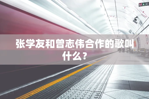 张学友和曾志伟合作的歌叫什么？