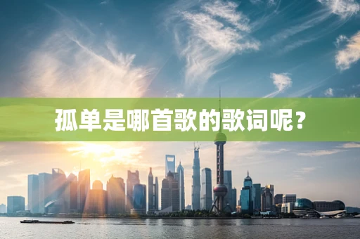 孤单是哪首歌的歌词呢？