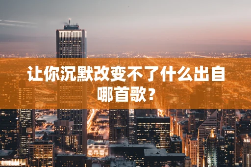 让你沉默改变不了什么出自哪首歌？