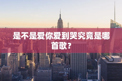 是不是爱你爱到哭究竟是哪首歌？