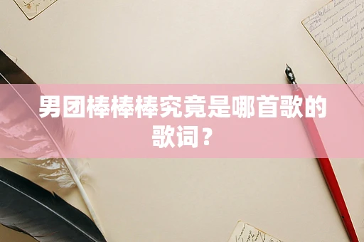 男团棒棒棒究竟是哪首歌的歌词？
