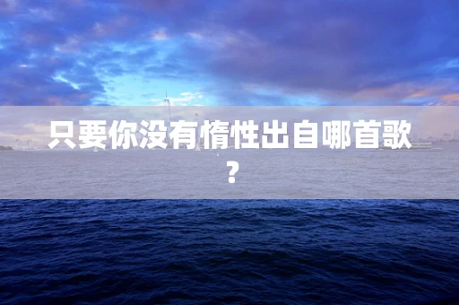 只要你没有惰性出自哪首歌？