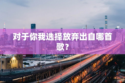 对于你我选择放弃出自哪首歌？