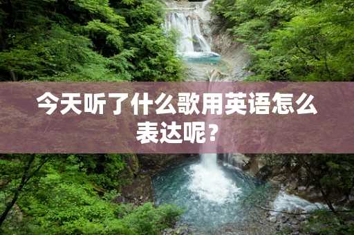 今天听了什么歌用英语怎么表达呢？