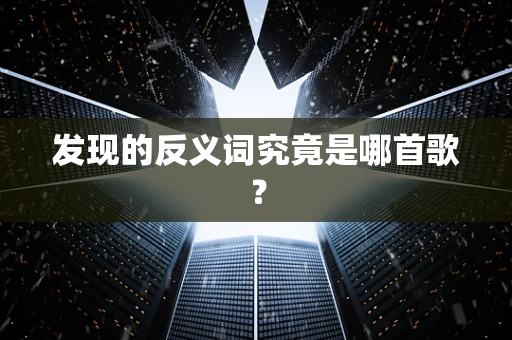 发现的反义词究竟是哪首歌？
