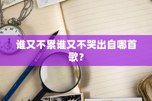谁又不累谁又不哭出自哪首歌？