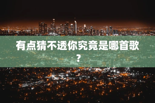 有点猜不透你究竟是哪首歌？