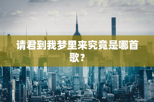 请君到我梦里来究竟是哪首歌？