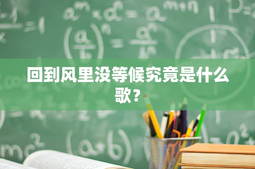 回到风里没等候究竟是什么歌？