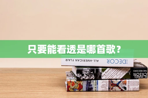 只要能看透是哪首歌？