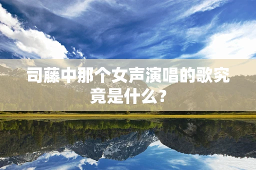 司藤中那个女声演唱的歌究竟是什么？