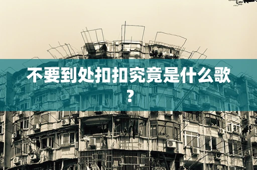 不要到处扣扣究竟是什么歌？