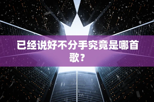 已经说好不分手究竟是哪首歌？