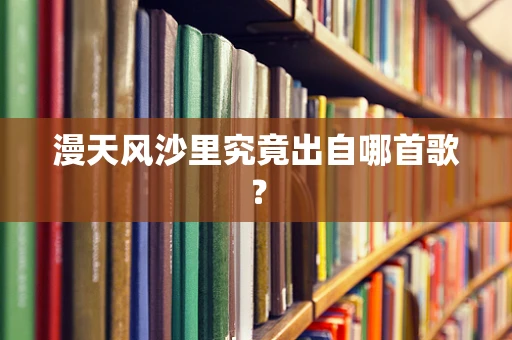 漫天风沙里究竟出自哪首歌？