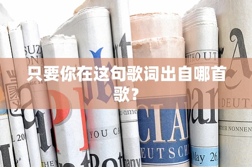 只要你在这句歌词出自哪首歌？
