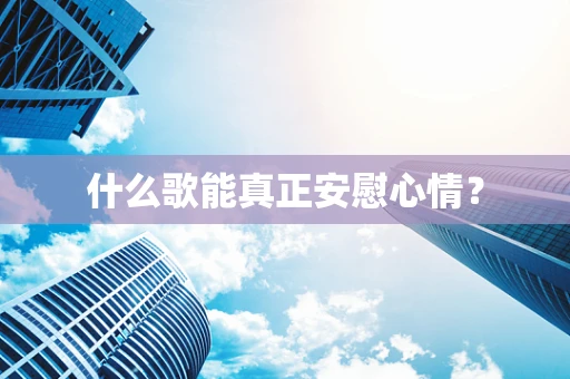 什么歌能真正安慰心情？