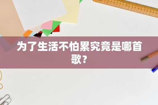 为了生活不怕累究竟是哪首歌？