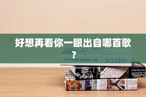好想再看你一眼出自哪首歌？