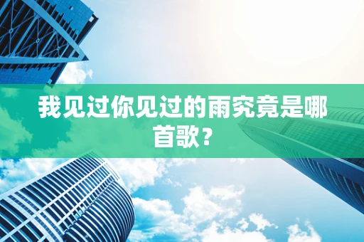我见过你见过的雨究竟是哪首歌？