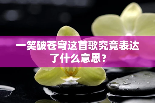 一笑破苍穹这首歌究竟表达了什么意思？
