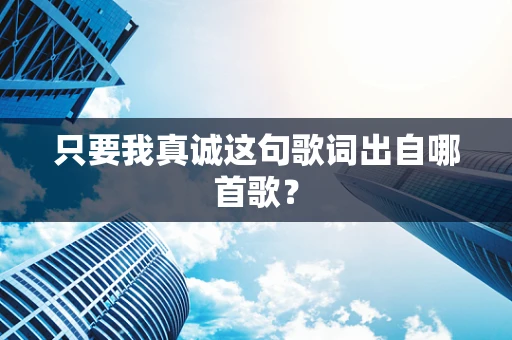只要我真诚这句歌词出自哪首歌？