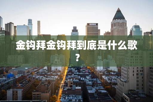 金钩拜金钩拜到底是什么歌？