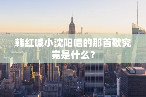 韩红喊小沈阳唱的那首歌究竟是什么？