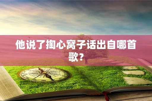 他说了掏心窝子话出自哪首歌？