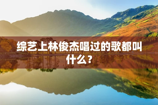 综艺上林俊杰唱过的歌都叫什么？