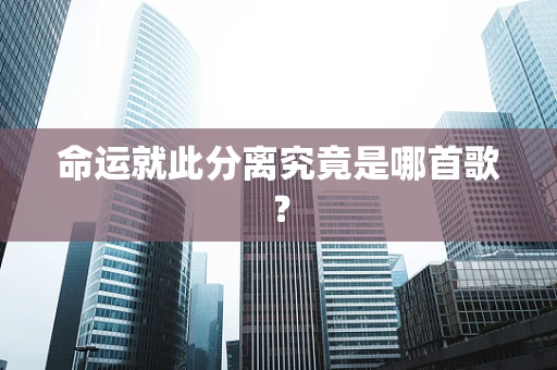 命运就此分离究竟是哪首歌？