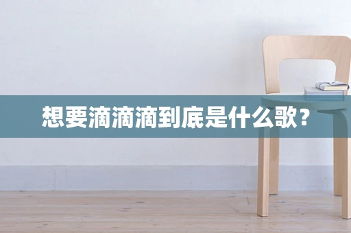想要滴滴滴到底是什么歌？