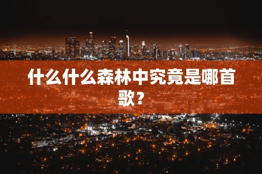 什么什么森林中究竟是哪首歌？