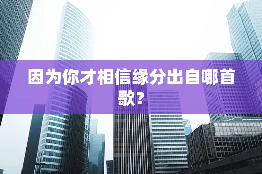 因为你才相信缘分出自哪首歌？