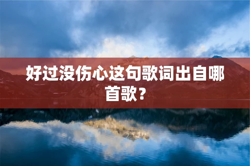 好过没伤心这句歌词出自哪首歌？
