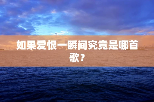 如果爱恨一瞬间究竟是哪首歌？