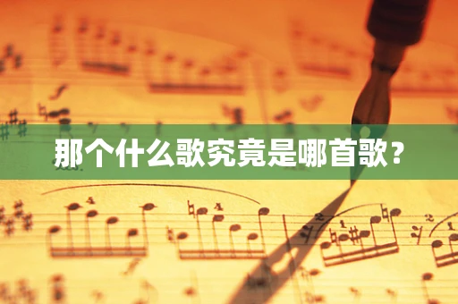 那个什么歌究竟是哪首歌？