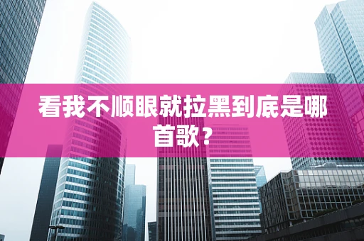 看我不顺眼就拉黑到底是哪首歌？