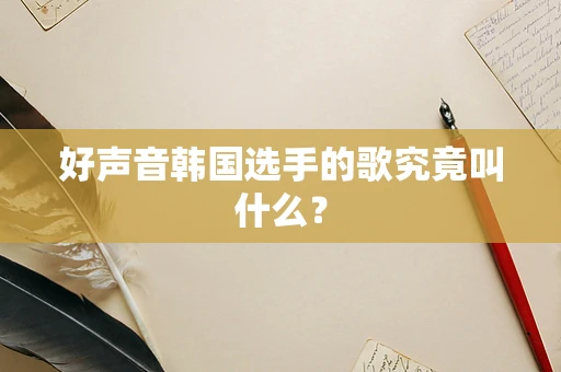 好声音韩国选手的歌究竟叫什么？