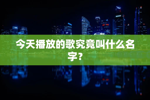 今天播放的歌究竟叫什么名字？
