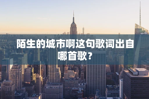 陌生的城市啊这句歌词出自哪首歌？