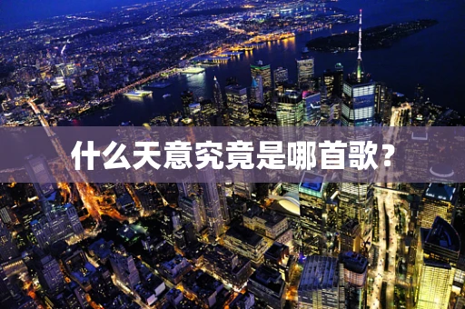什么天意究竟是哪首歌？